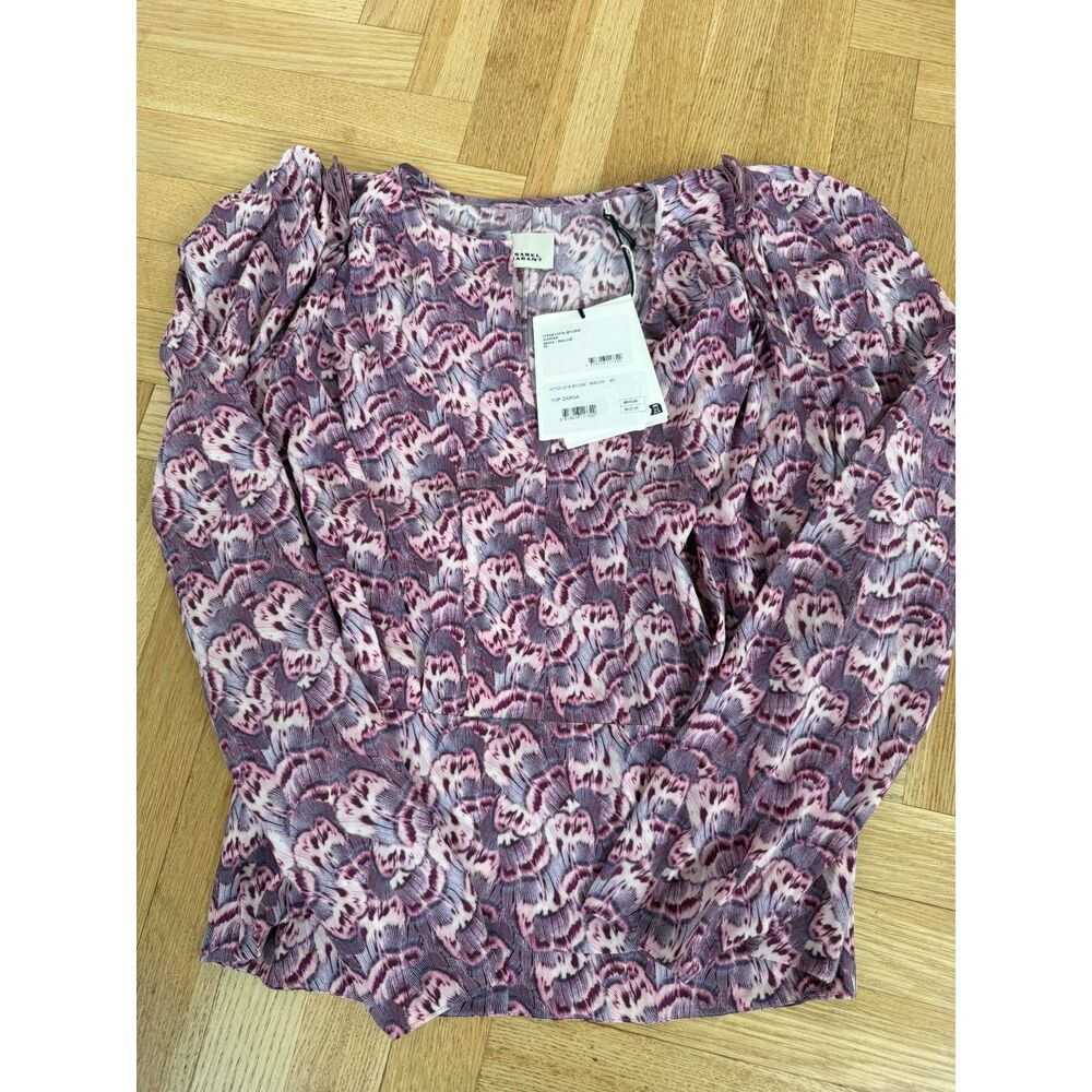 ISABEL MARANT - Pink Silk Print Blouse. -  NWT - sx 40
